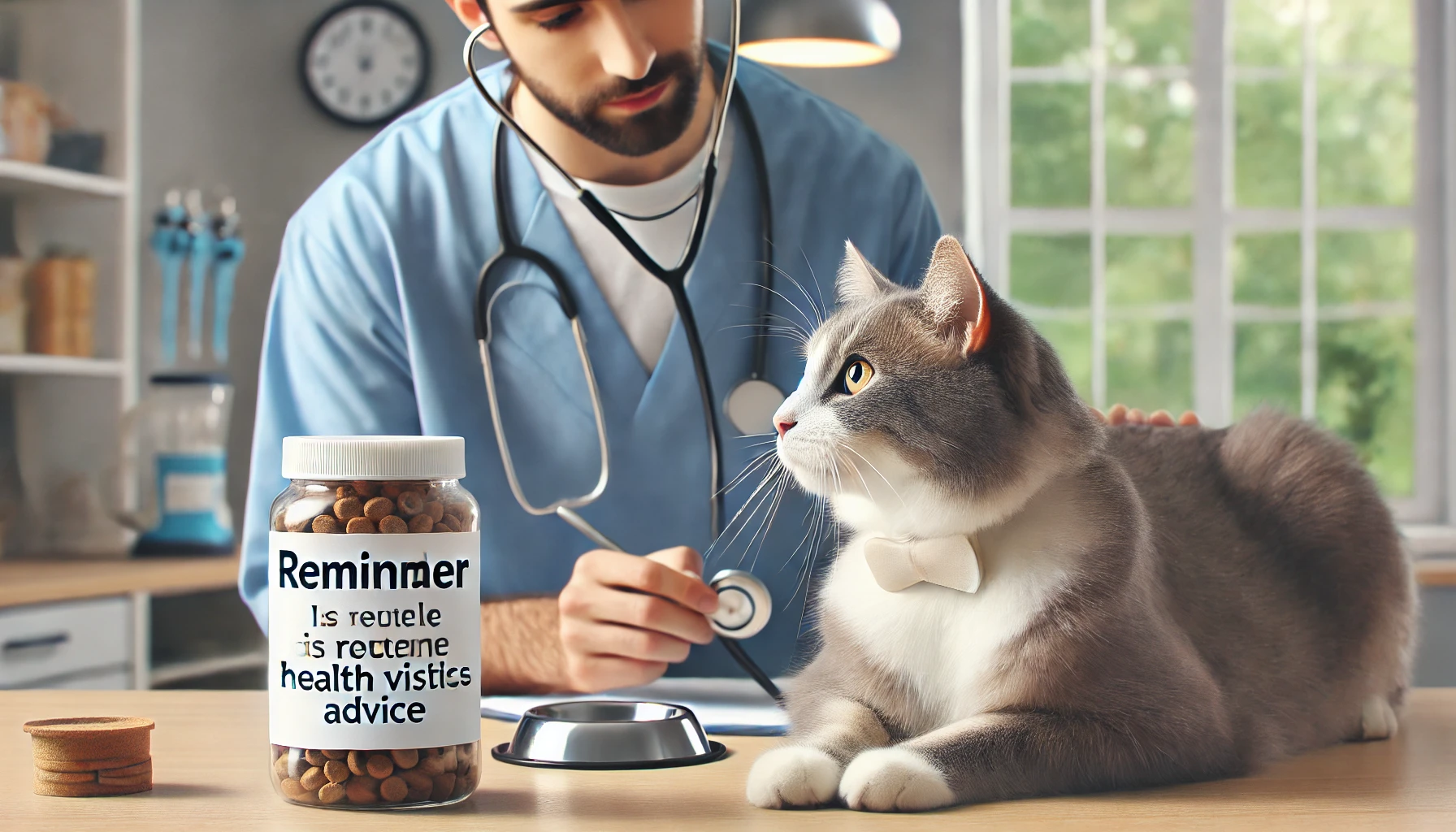 A cat being examined at a vet, emphasizing the importance of veterinary visits.