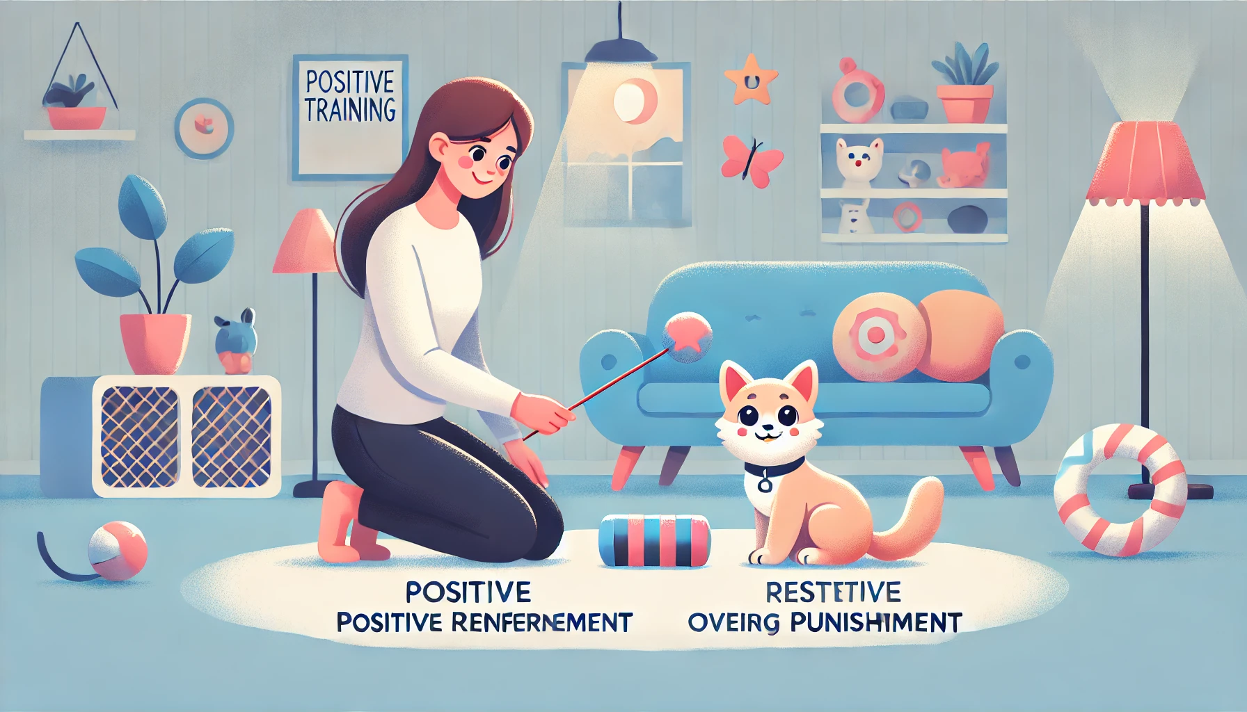 A playful kitten being gently redirected towards a toy by a caring person.
